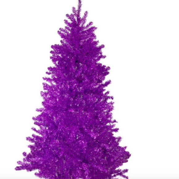 National Tree Co 4' Fuchsia Tinsel Pre LitTree New - Picture 1 of 4